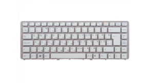 Клавиатура для ноутбука Sony VGN-NW, белая, с серой рамкой, RU
