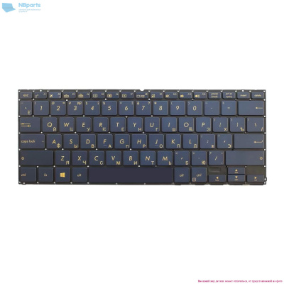 Клавиатура для ноутбука ASUS ZenBook Flip S UX370 синяя, с подсветкой, RU