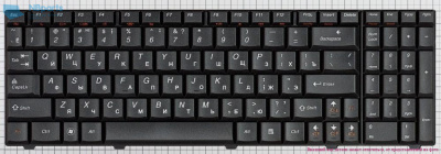 Клавиатура для ноутбука Lenovo IdeaPad U550, чёрная, RU