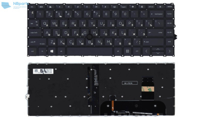 Клавиатура для ноутбука HP EliteBook 840 G8, чёрная, с подсветкой, RU