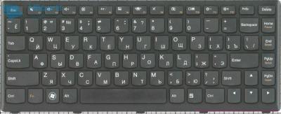 Клавиатура для ноутбука Lenovo IdeaPad S300, S400, чёрная, с рамкой, RU 