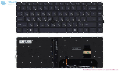 Клавиатура для ноутбука HP EliteBook 840 G8, чёрная, с подсветкой, RU