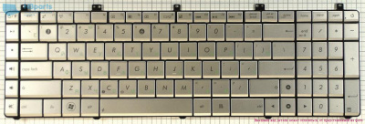 Клавиатура для ноутбука ASUS N55, серебро, RU