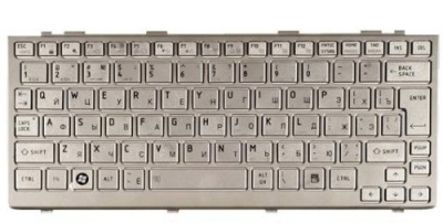 Клавиатура для ноутбука Toshiba Mini NB200, серебро, RU с рамкой