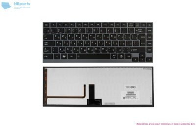 Клавиатура для ноутбука Toshiba Satellite U830, чёрная, с подсветкой, с рамкой, RU