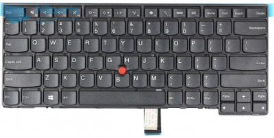 Клавиатура для ноутбука Lenovo ThinkPad T440, T450, чёрная, с подсветкой, с рамкой, RU
